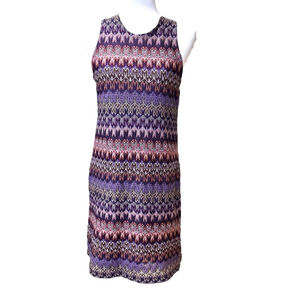 Missoni Lindex Purple Knit Dress Sleeveless Mini Knee 42 US 6 Lined Zig Zag